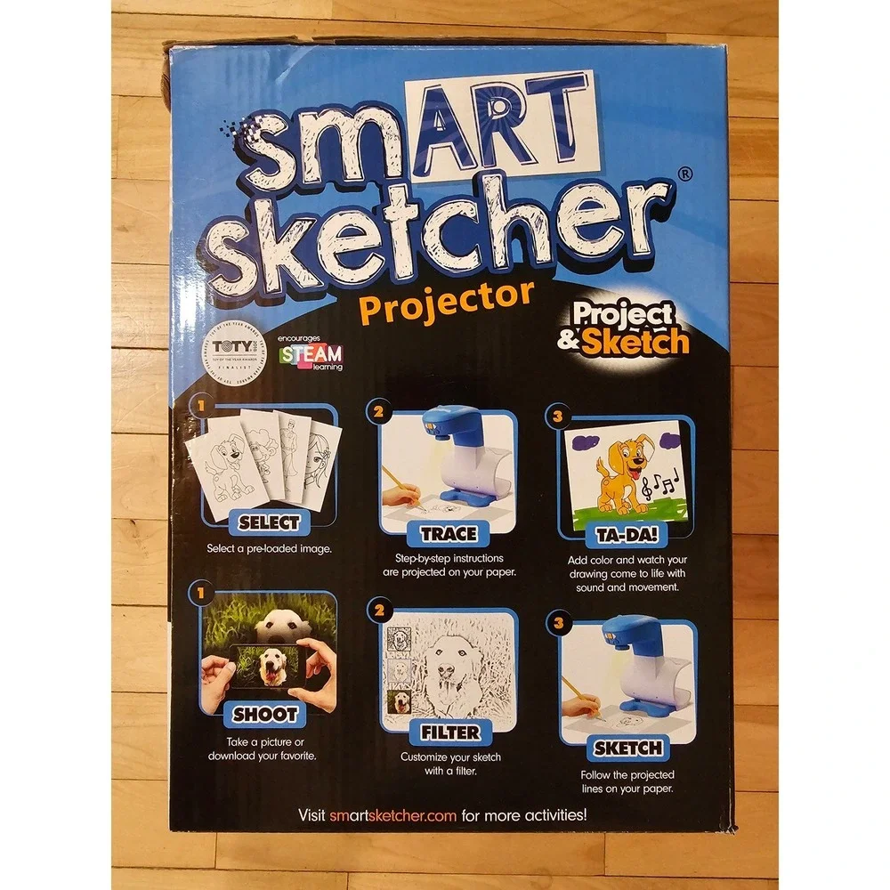 Flycatcher smART sketcher Projector Kids Drawing Writing STEAM Toy Blue White